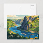 Lorelei-Felsen Deutschland Postkarte (Vorne/Hinten)