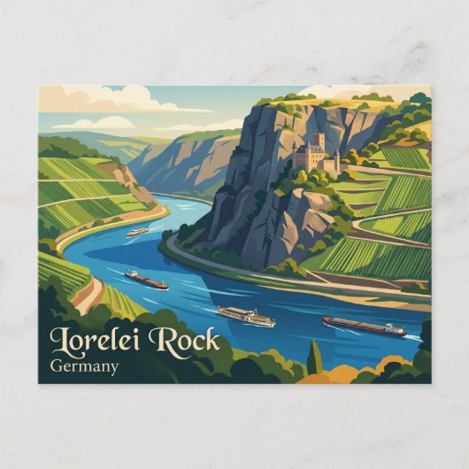 Lorelei-Felsen Deutschland Postkarte (Vorderseite)