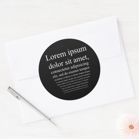Lorem Ipsum Runder Aufkleber (Umschlag)