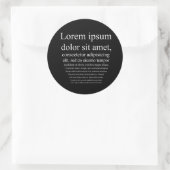 Lorem Ipsum Runder Aufkleber (Tasche)