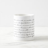 Lorem Ipsum Schreiben - schwarzer Text Kaffeetasse (Mittel)