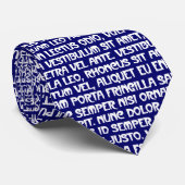 Lorem Ipsum - White on Deep Navy Krawatte (Gerollt)