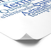 Lorem Ipsum Word Cloud - Blue Version Poster (Ecke)