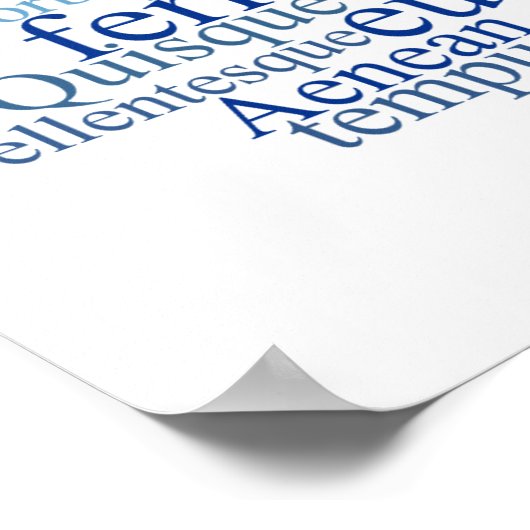 Lorem Ipsum Word Cloud - Blue Version Poster (Ecke)