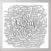 Lorem Ipsum Word Cloud - Graue Version Poster (Vorne)