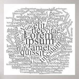 Lorem Ipsum Word Cloud - Grauversion Poster
