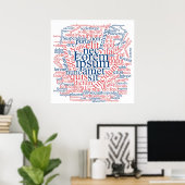 Lorem Ipsum Word Cloud - Red-Blue Version Poster (Heimbüro)