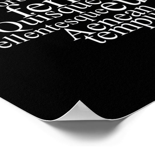 Lorem Ipsum Word Cloud - White Version Poster (Ecke)