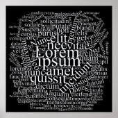 Lorem Ipsum Word Cloud - White Version Poster (Vorne)