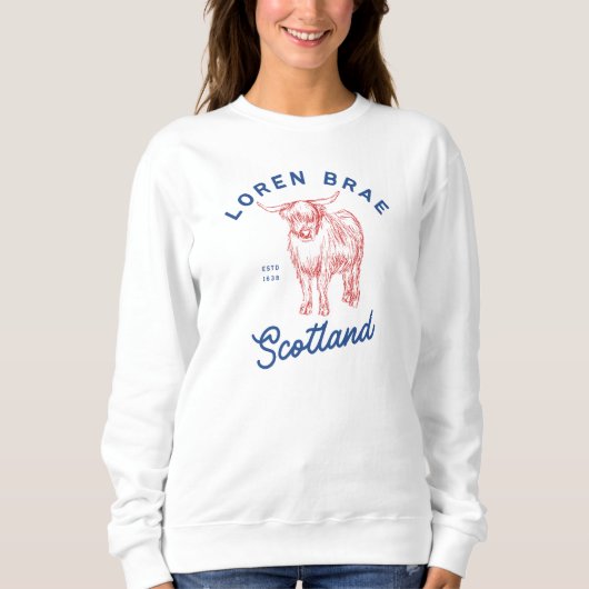 Loren Brae Scotland Coo Jumper Sweatshirt (Vorderseite)