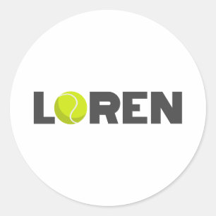 Loren Tennis Runder Aufkleber