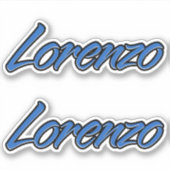Lorenzo Name blue Aufkleber Sticker Stickerset (Vorderseite)