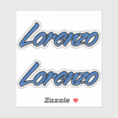 Lorenzo Name blue Aufkleber Sticker Stickerset (Blatt)