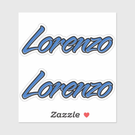 Lorenzo Name blue Aufkleber Sticker Stickerset (Blatt)