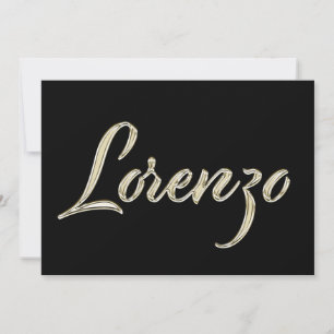 Lorenzo Name white gold Handwriting Karte