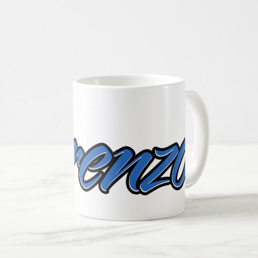 Lorenzo Vorname Name blue Tasse Kaffeetasse (VorderseiteRechts)