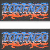 Lorenzo Vorname Name Graffiti Aufkleber Sticker (Vorderseite)