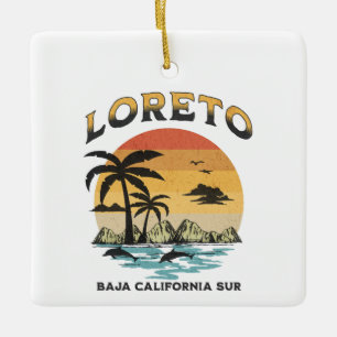 Loreto Baja Mexico vintage abgenutzt Keramikornament