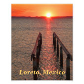 Loreto Mexico Dock, Orange Sunset Sky Fotodruck (Vorne)