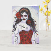Loretta Day of the Dead Card By Renee Karte (Gelbe Blume)