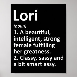 Lori Definition Personalisierter Name Lustige Weih Poster