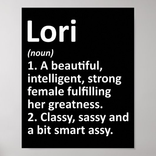 Lori Definition Personalisierter Name Lustige Weih Poster (Vorne)