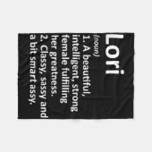 Lori Definition Personalisierter Name Lustiges Wei Fleecedecke (Vorderseite (Horizontal))