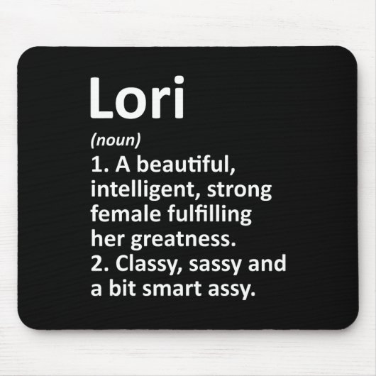 Lori Definition Personalisierter Name Lustiges Wei Mousepad (Vorne)