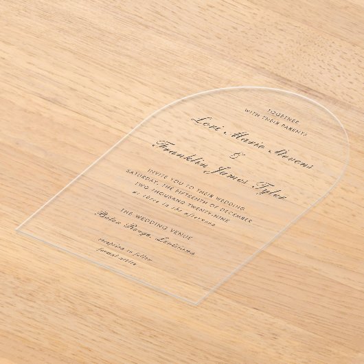 Lori Formal Elegant Wedding Acryleinladungen (Ablage )