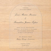 Lori Formal Elegant Wedding Acryleinladungen (Vorderseite)