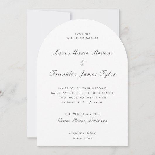 Lori Formal Elegant Wedding Einladung (Vorderseite)