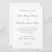 Lori Formal Elegant Wedding Einladung (Vorne/Hinten)