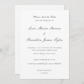Lori Formal Elegant Wedding Save The Date (Vorne/Hinten)