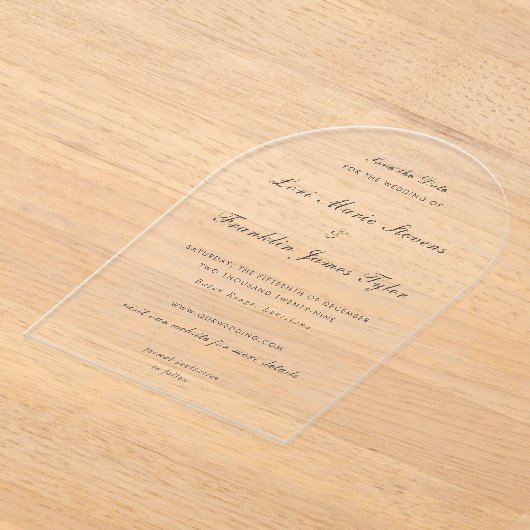 Lori Formal Elegant Wedding Save the Date Acryleinladungen (Ablage )