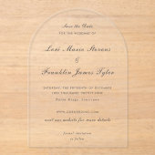 Lori Formal Elegant Wedding Save the Date Acryleinladungen (Vorderseite)