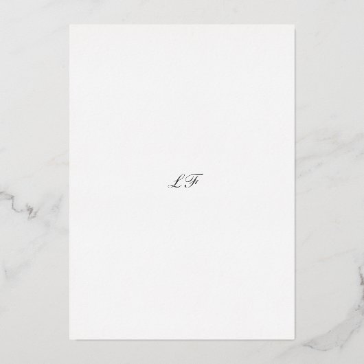 Lori Formal Elegant Wedding Save the Date Folieneinladung (Rückseite)