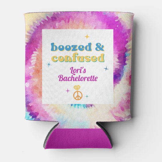 LORI Gefärbte Krawatte Dazed Verlobt 70er Retro Ba Dosenkühler (Vorderseite)