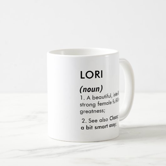 Lori name, Editable name, Custom name Kaffeetasse (VorderseiteRechts)