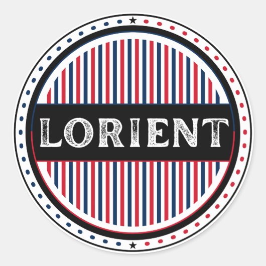 Lorient City Pride Emblem – French Identity Runder Aufkleber (Vorderseite)