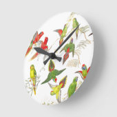 Lorikeet Papageien-Vogel-Tier-Tiere Runde Wanduhr (Winkel)