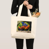 Lorikeets in der Liebe Jumbo Stoffbeutel (Vorderseite (Produkt))