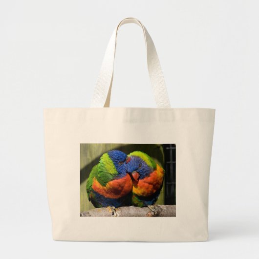 Lorikeets in der Liebe Jumbo Stoffbeutel (Vorne)