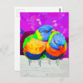 Lorikeets Love Birds Couple Postkarte (Vorne/Hinten)