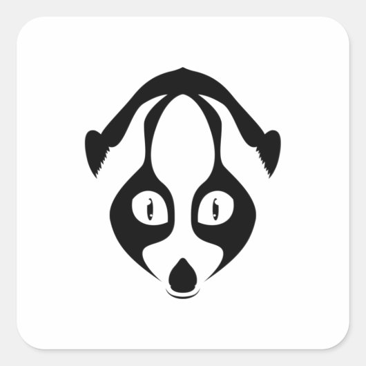 Loris Face Quadratischer Aufkleber (Vorderseite)