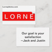 Lorne-Visitenkarte Visitenkarte (Vorne/Hinten)