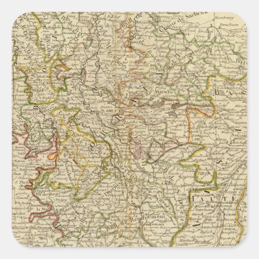 Lorraine, Frankreich Quadratischer Aufkleber (Vorderseite)