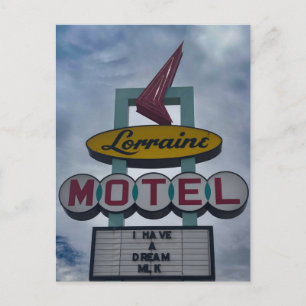 Lorraine Motel Schild Postkarte
