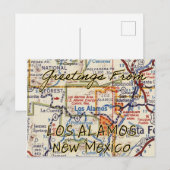 Los Alamos NM Vintage Karte (Vorne/Hinten)