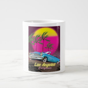 Los Angeles 1980er Retro-Reise Druck Jumbo-Tasse