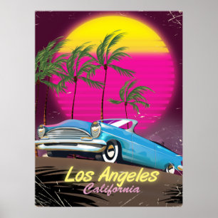 Los Angeles 1980er Retro-Reise Druck Poster